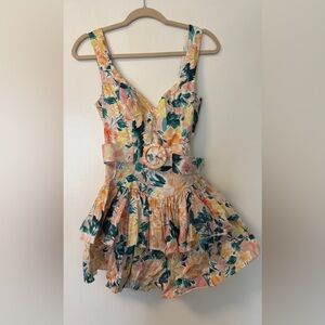 For Love & Lemons Holis mini dress floral S belted